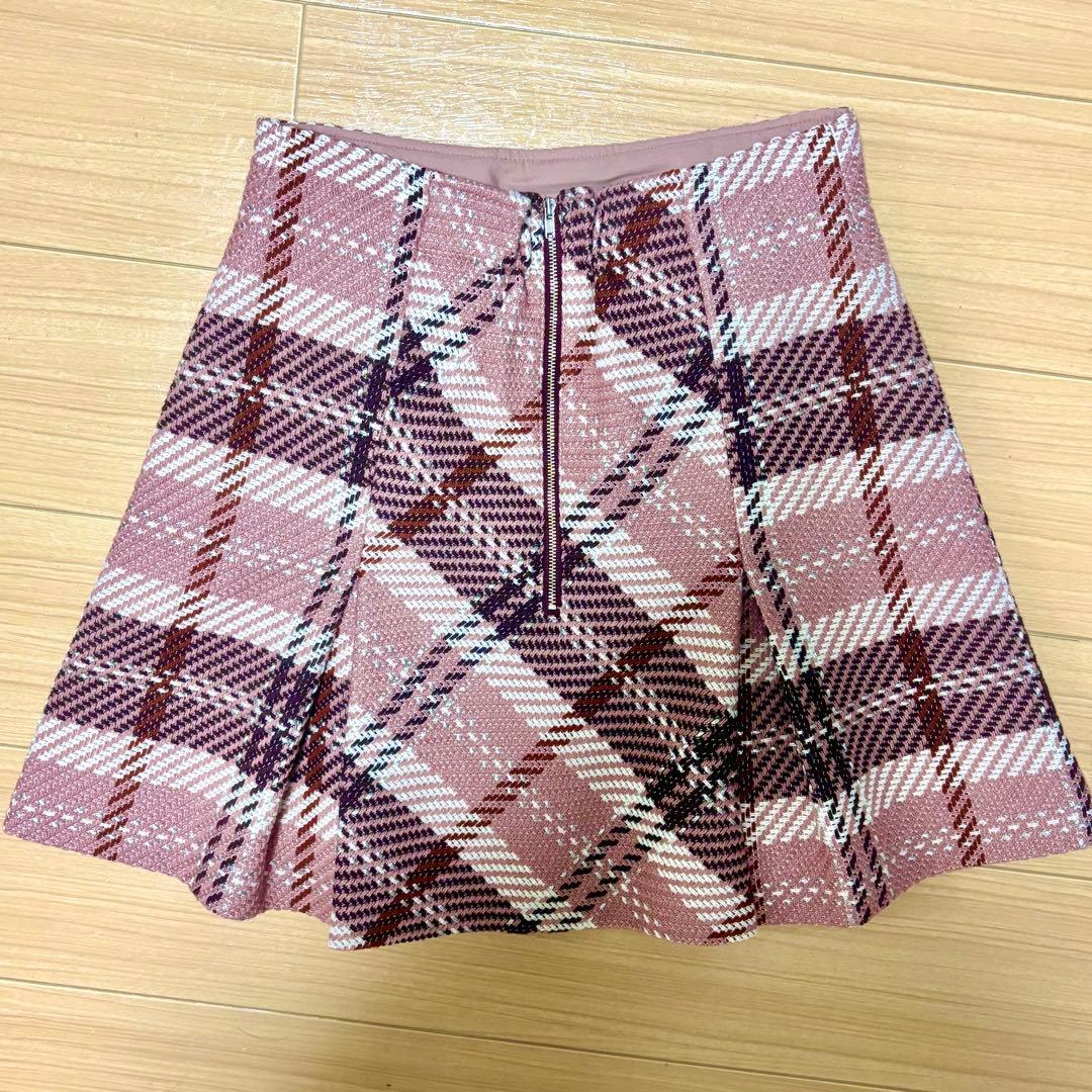 【限定セール】snidel ロービングチェックミニスカート　ピンク　M〜Lサイズ