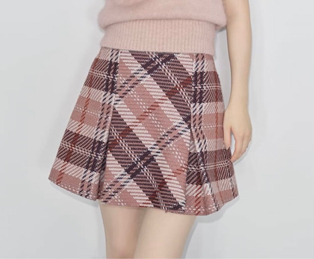 【限定セール】snidel ロービングチェックミニスカート　ピンク　M〜Lサイズ