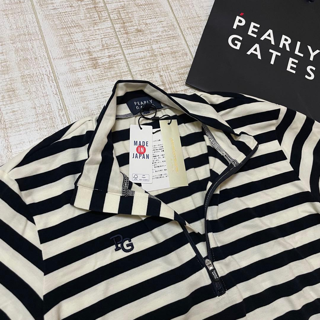 新品 パーリーゲイツ 長袖ハイネック ハーフジップ ボーダー Lサイズ（5）