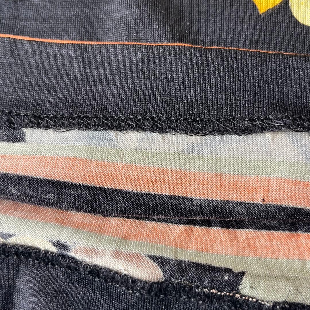 レオナール ウールシルク タートルネックカットソー 花柄 ストレッチ 丈長 M