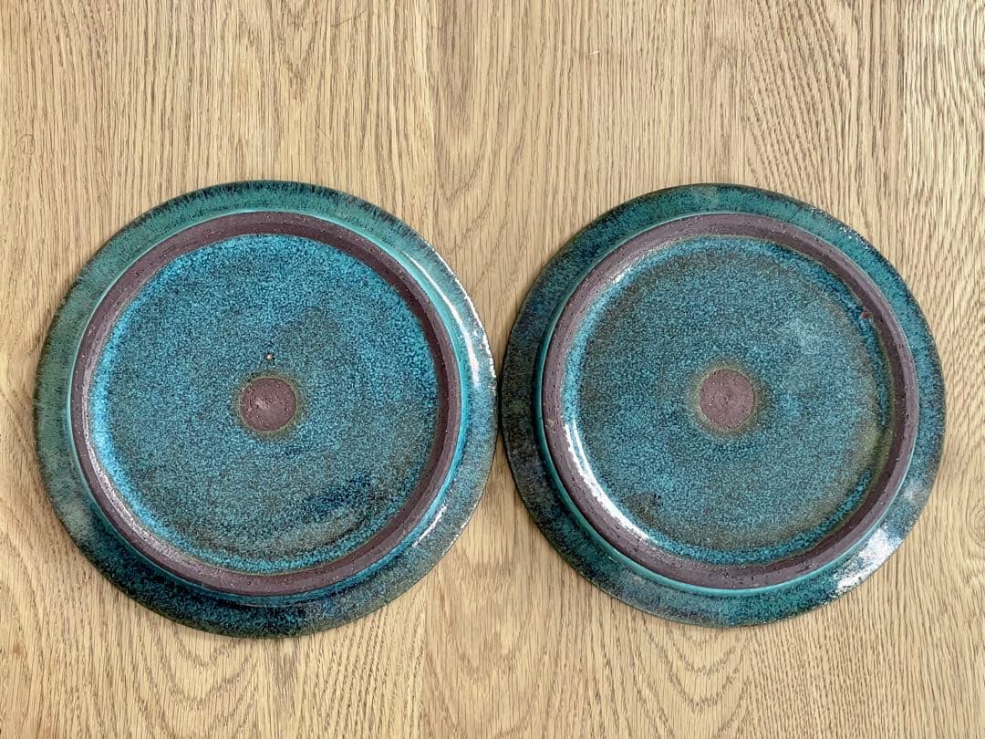 小澤基晴　7寸皿　翡翠　2枚セット