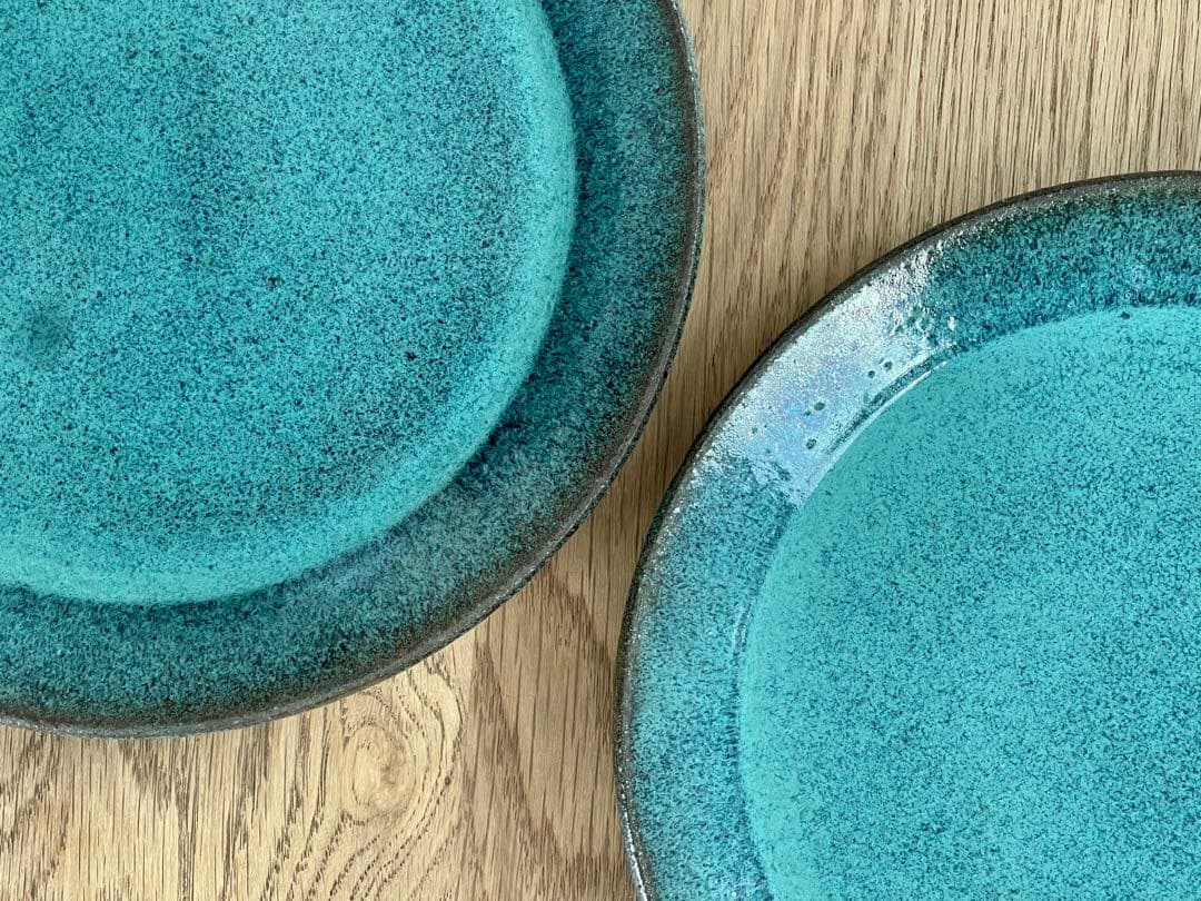 小澤基晴　7寸皿　翡翠　2枚セット