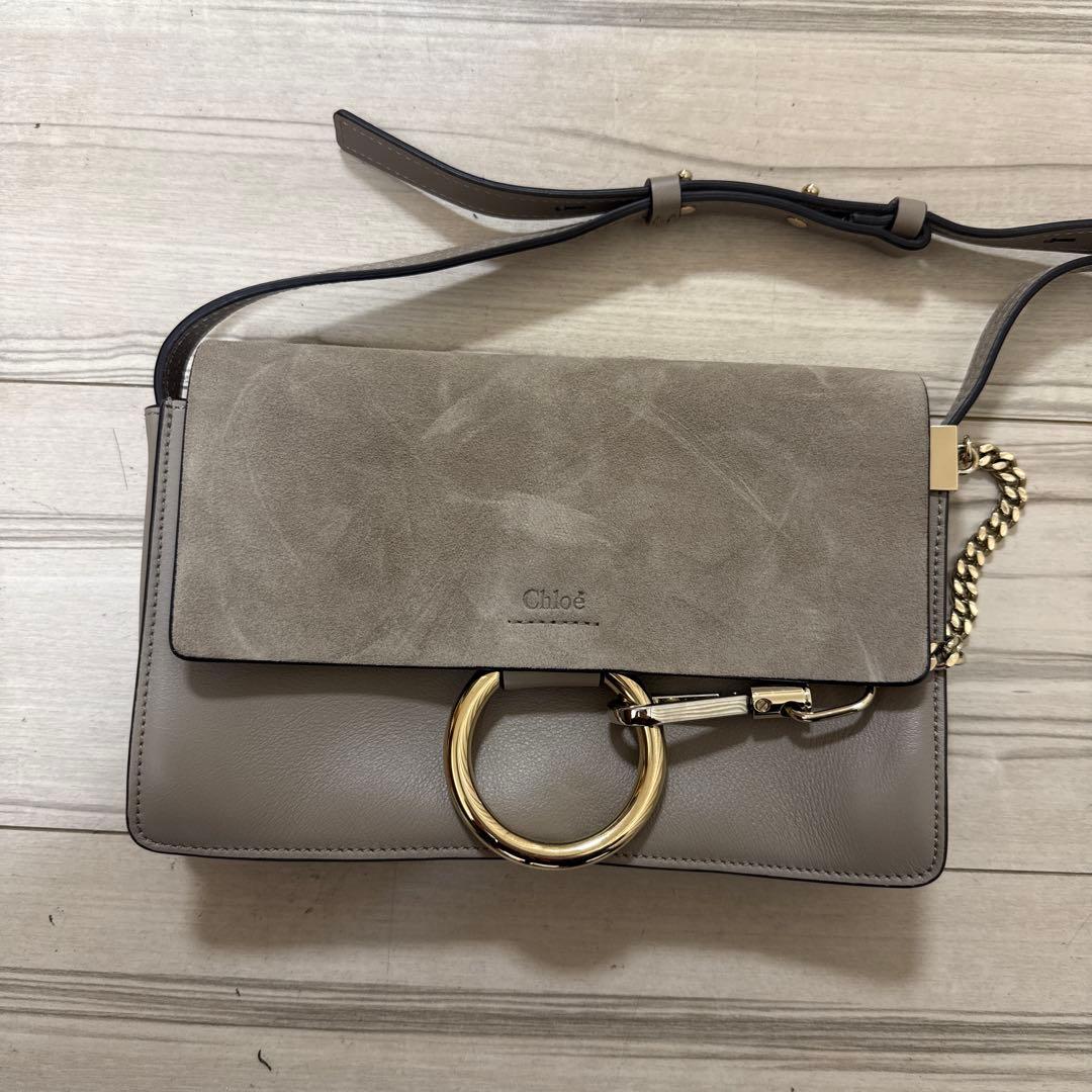 Chloé クロエ　ショルダーバッグ グレー　スエード