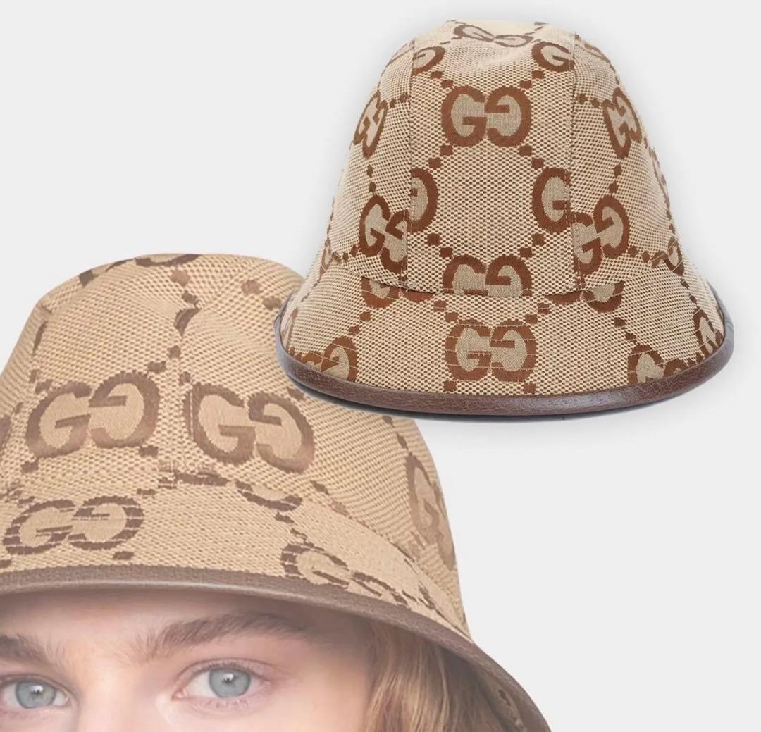 国内正規店購入☆新品タグ付き☆GUCCI☆ジャンボGG☆キャンパスバケットハット