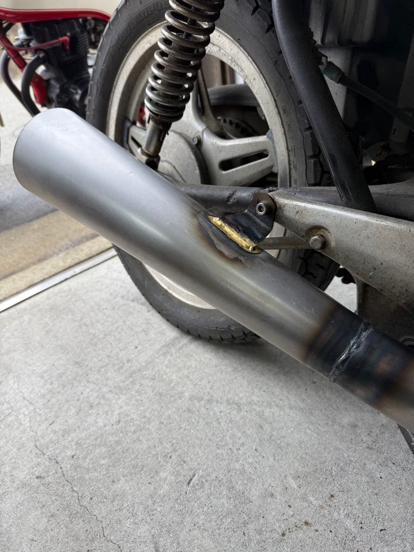 小鉄管/CB250T/400T/メガホンマフラー120φ/黒鉄/新品未使用品/