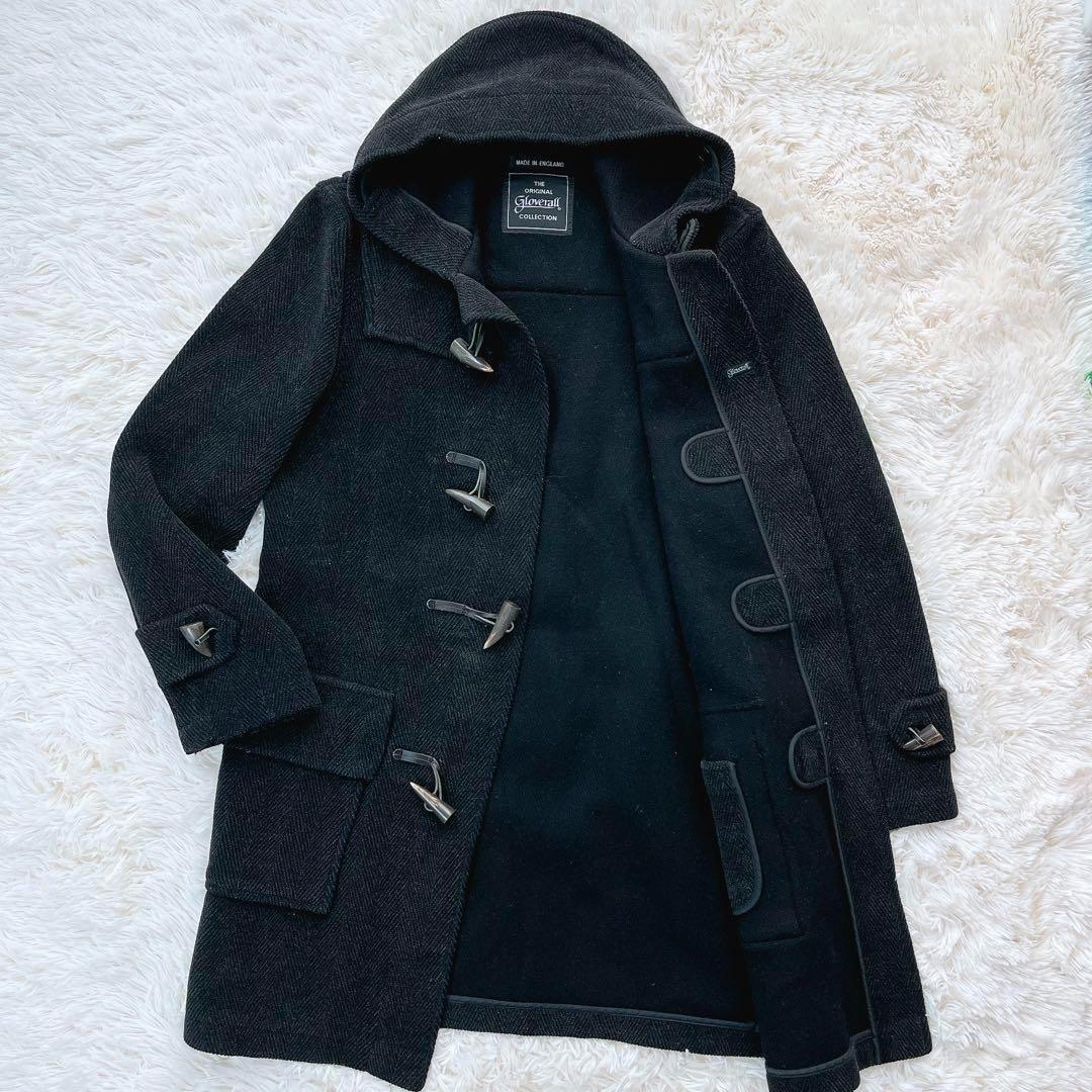 美品✨グローバーオール キングストン ヘリンボーン ダッフルコート トグル 黒