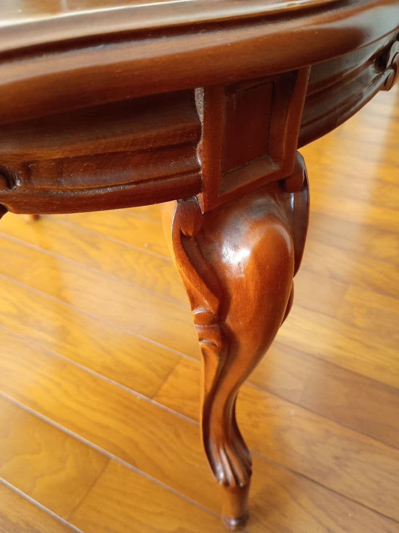 象嵌加工　イタリア製猫足　木製テーブル