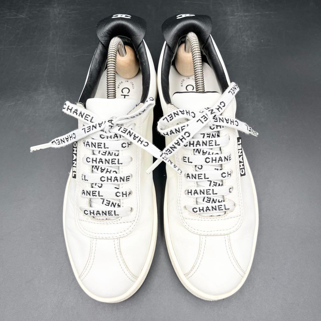 美品✨ シャネル ココマーク レザー 白 レディース スニーカー