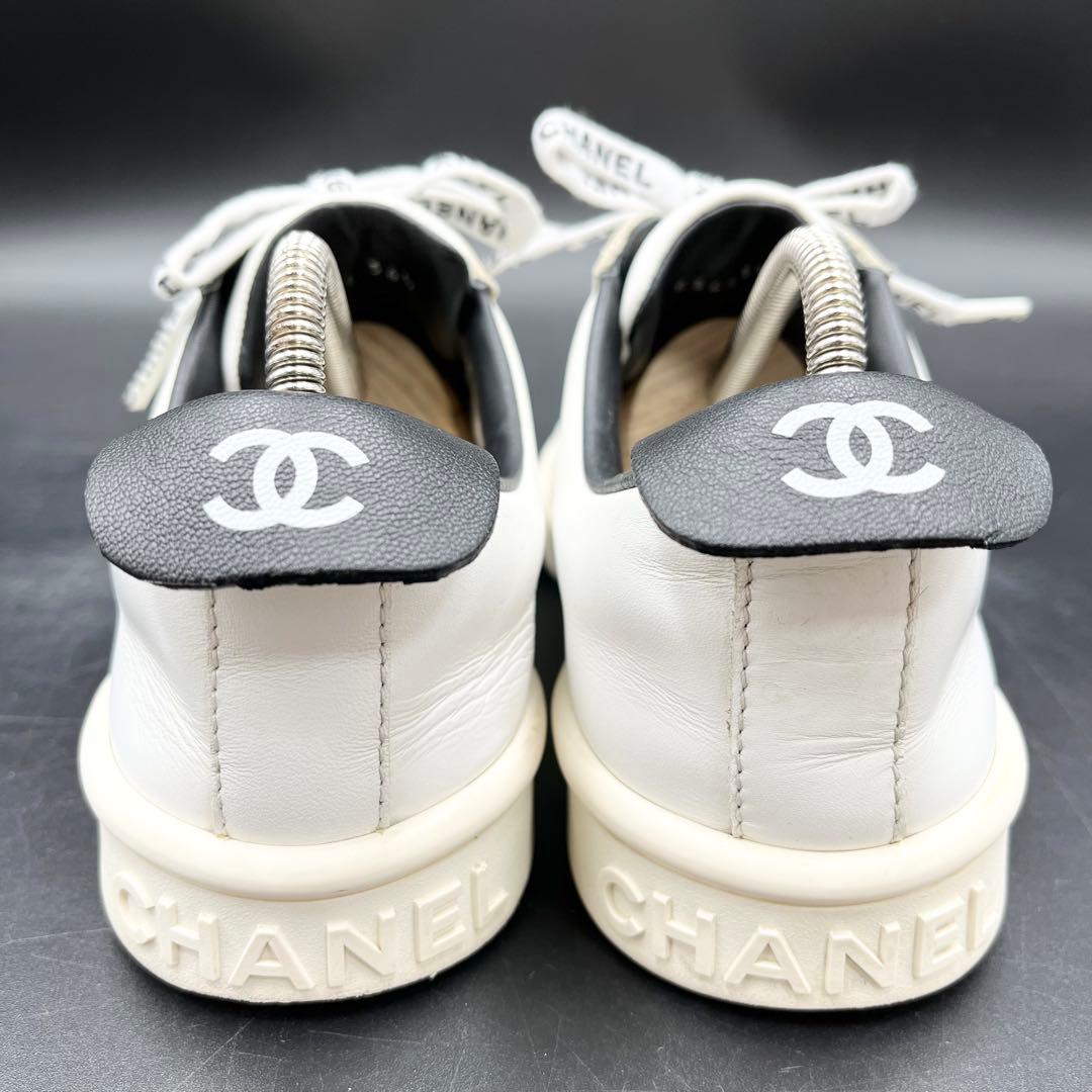 美品✨ シャネル ココマーク レザー 白 レディース スニーカー