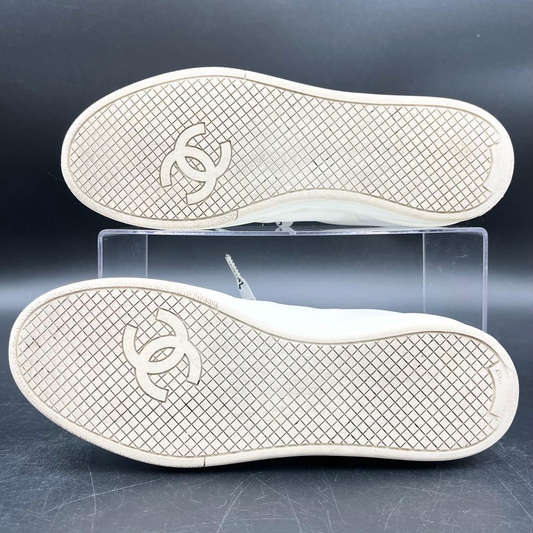 美品✨ シャネル ココマーク レザー 白 レディース スニーカー