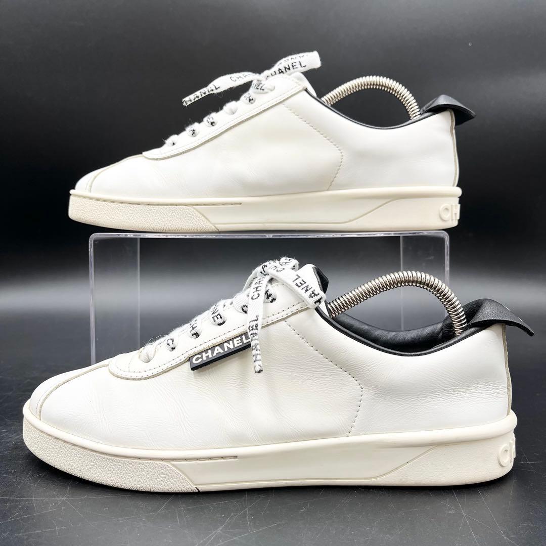 美品✨ シャネル ココマーク レザー 白 レディース スニーカー