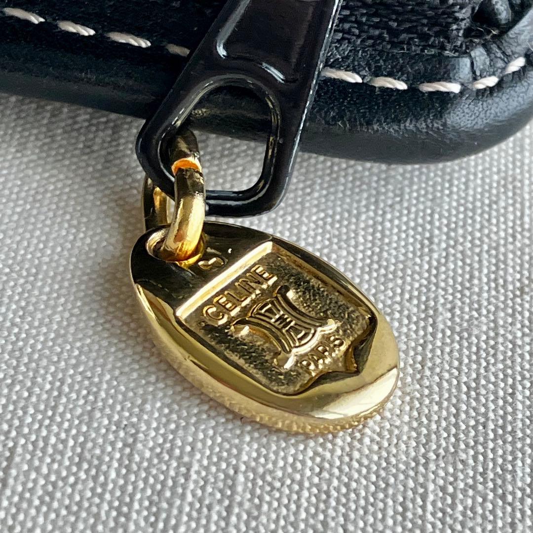 バッグ Celine Vintage Black Leather Pouch Bag
