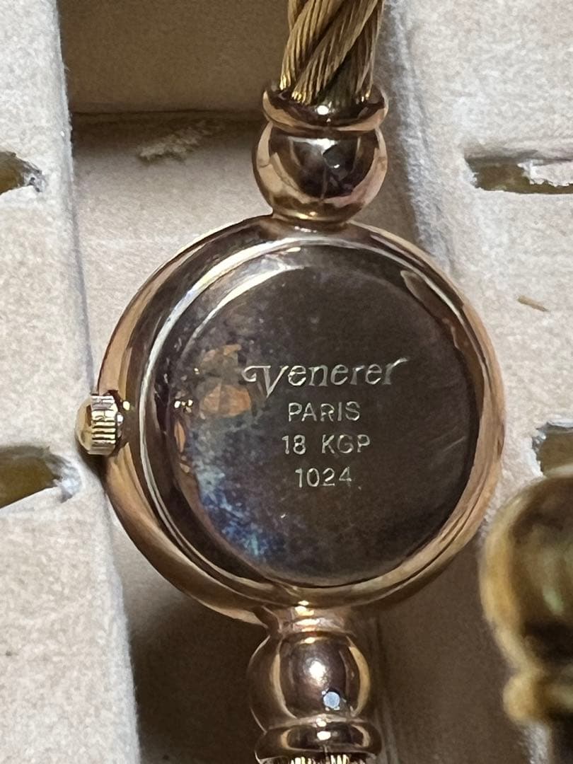 Venerer チェンジベゼル 腕時計 交換レンズ付き K18 ゴールド