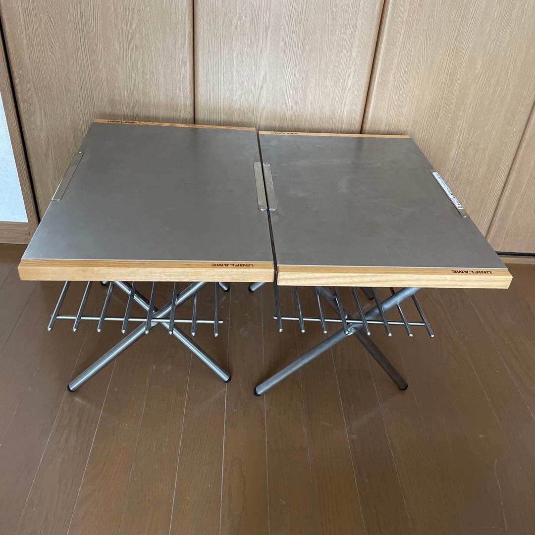 ユニフレーム 焚火テーブル棚付2卓&専用トート