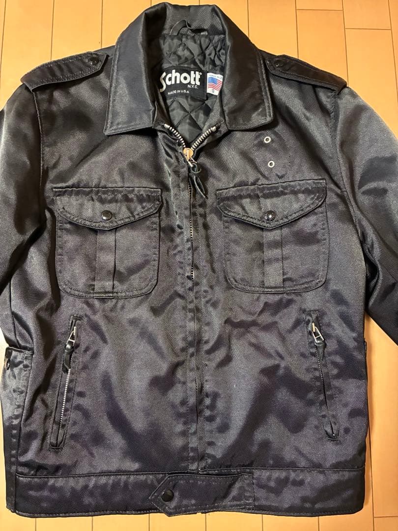 schott ポリスマンジャケット　MA-1 フライトジャケット　ブルゾン　美品