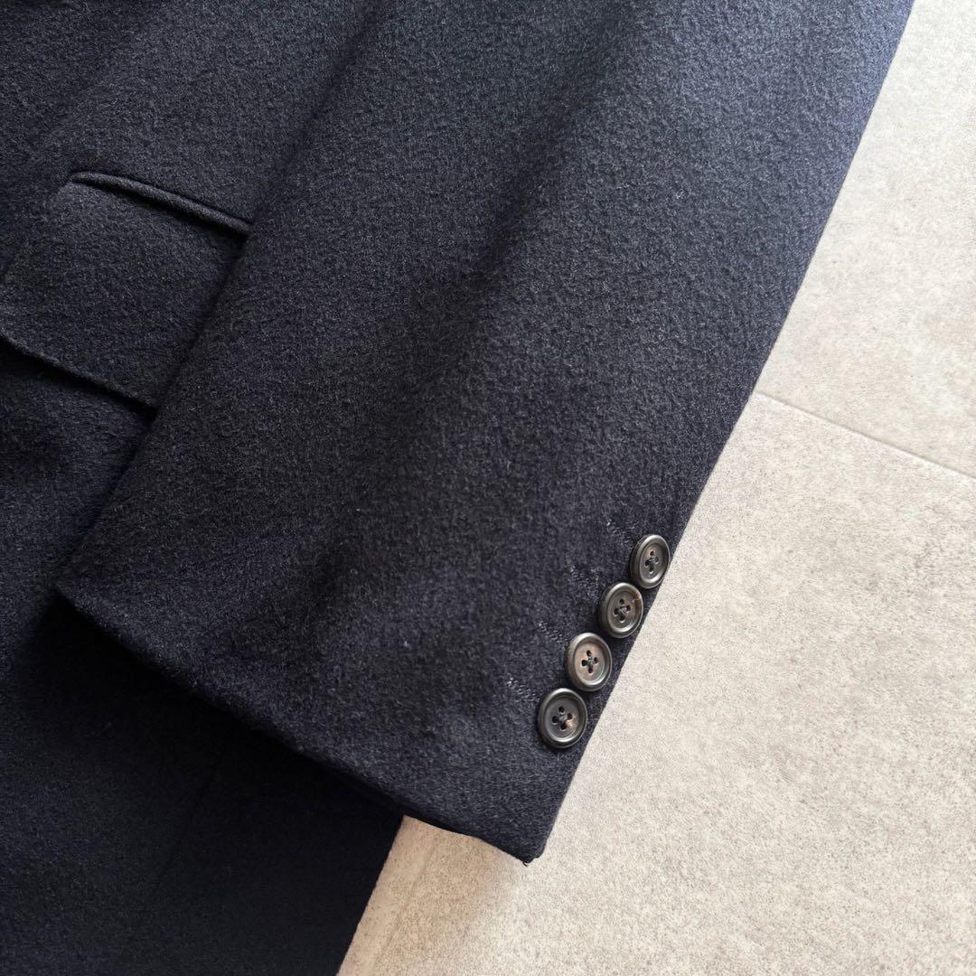 アクアスキュータム　チェスターコート　ロング　ダブル　ダークネイビー　カシミヤ混