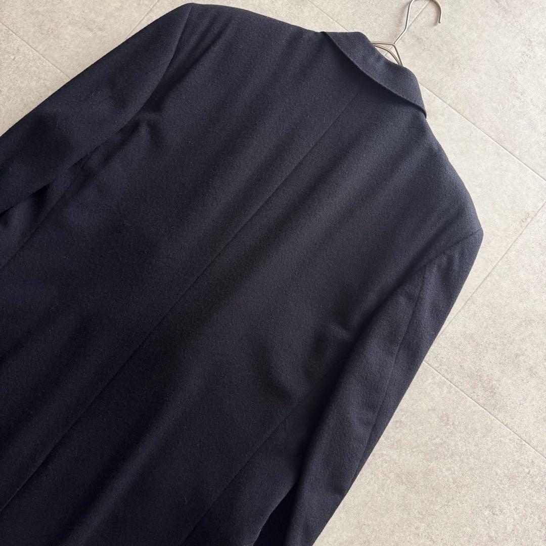 アクアスキュータム　チェスターコート　ロング　ダブル　ダークネイビー　カシミヤ混