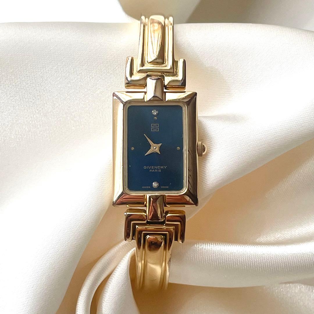 GIVENCHY ジバンシィ 時計 レディース バングル　2Pダイヤ ゴールド