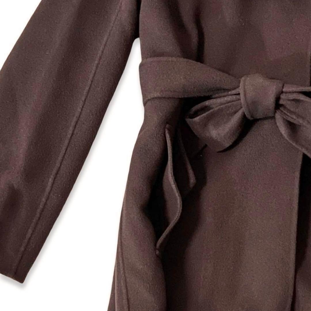 【美品】ICB ウールカシミヤ ガウン ロングコート ブラウン M ゆったり