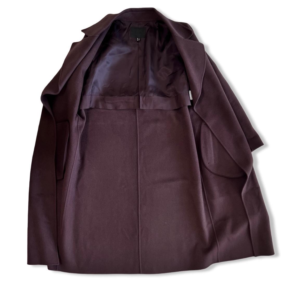 【美品】ICB ウールカシミヤ ガウン ロングコート ブラウン M ゆったり