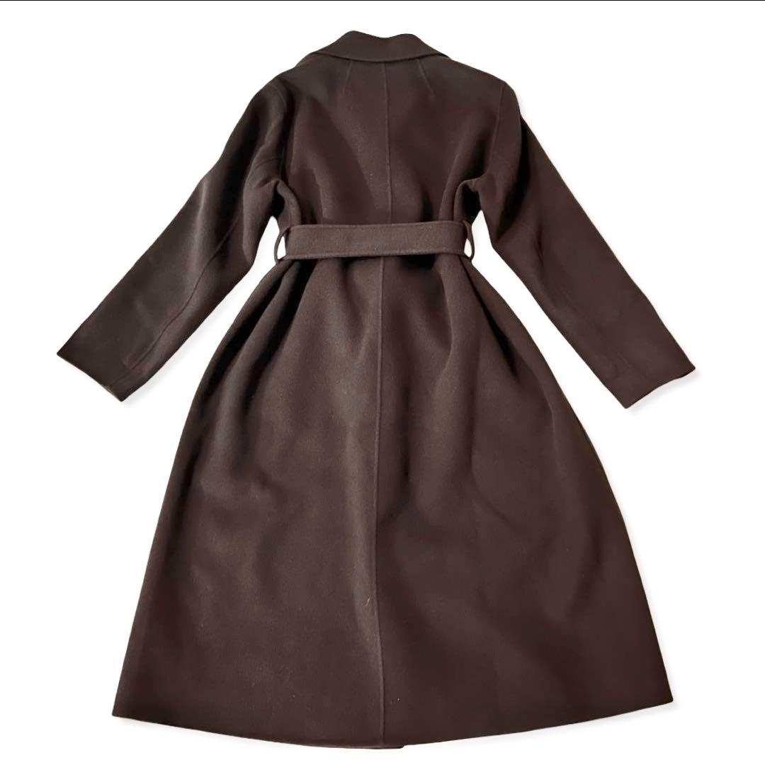 【美品】ICB ウールカシミヤ ガウン ロングコート ブラウン M ゆったり
