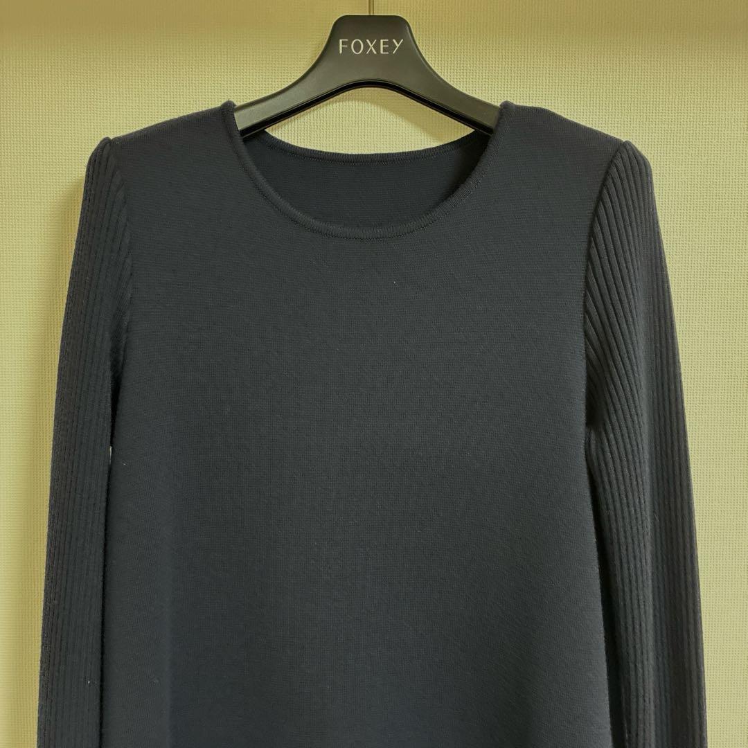 フォクシー　ニットワンピース　38 ネイビー　シエナ