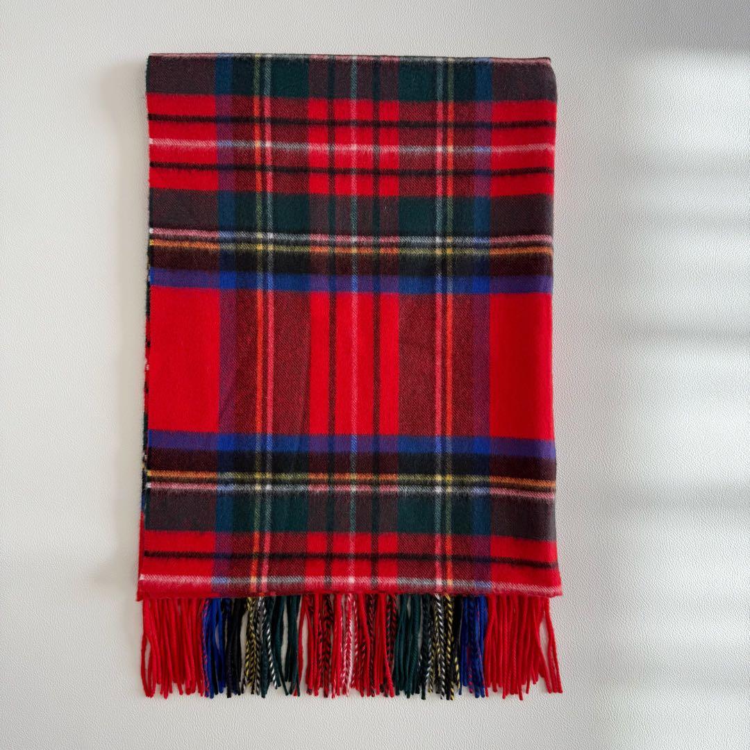 美品　ジョンストンズ　大判　ストール　マフラー　カシミヤ　ロイヤルスチュワート