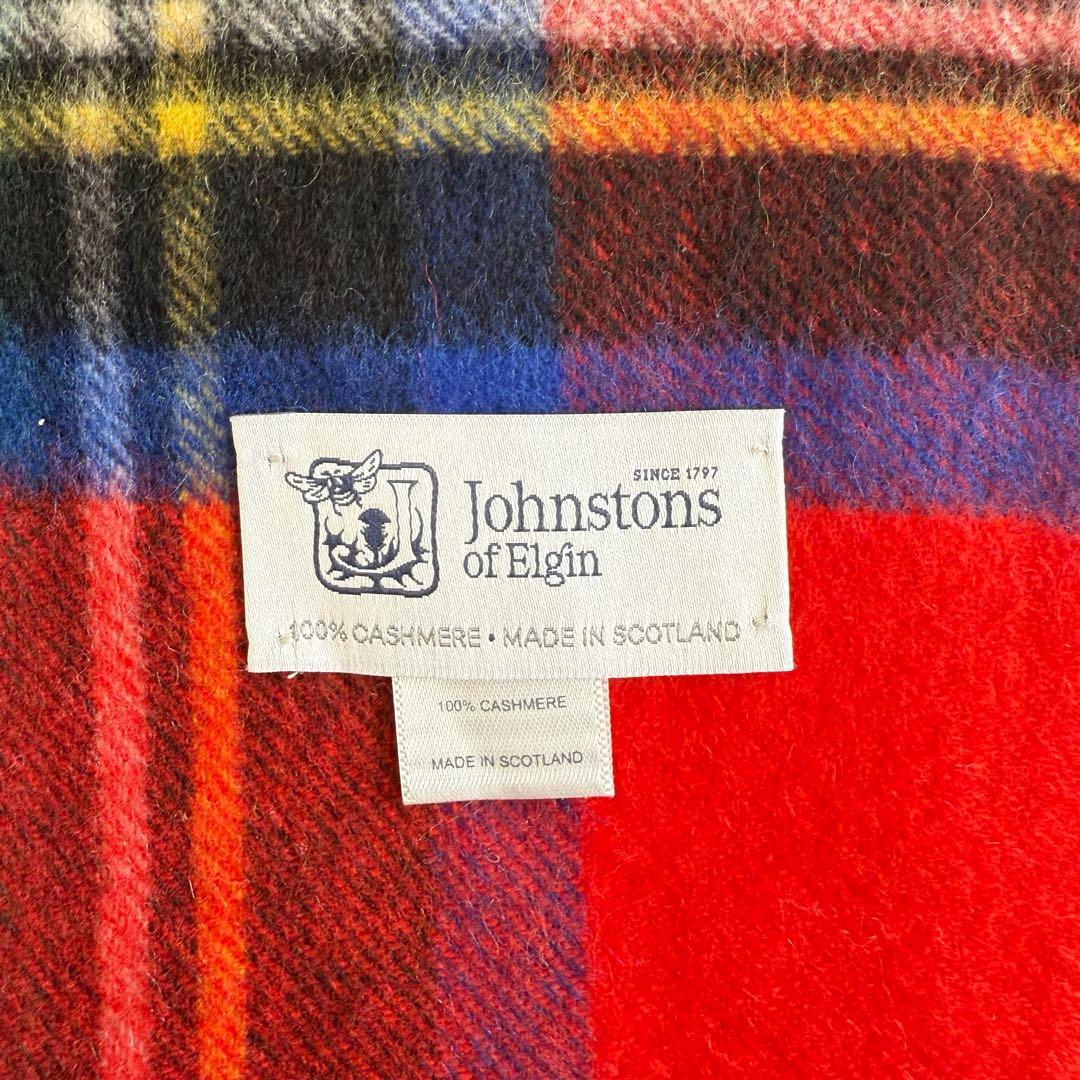 美品　ジョンストンズ　大判　ストール　マフラー　カシミヤ　ロイヤルスチュワート
