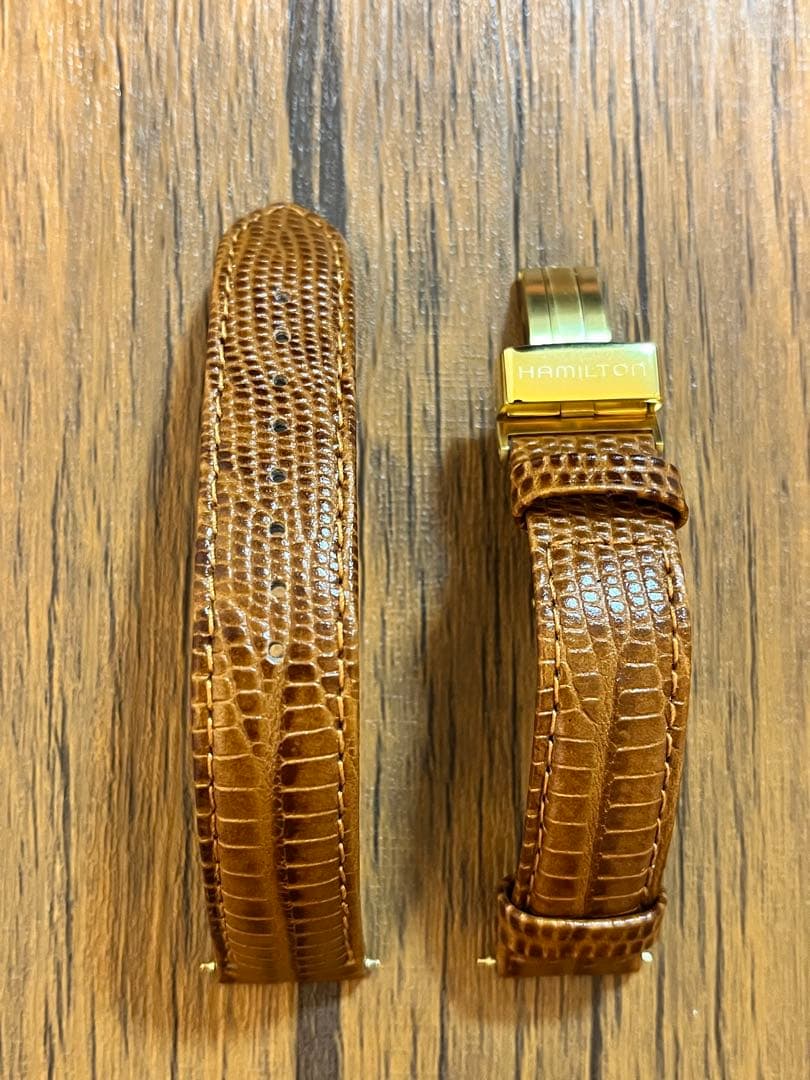 【新品】HAMILTON ベンチュラ 純正カーフストラップ ブラウン 17mm