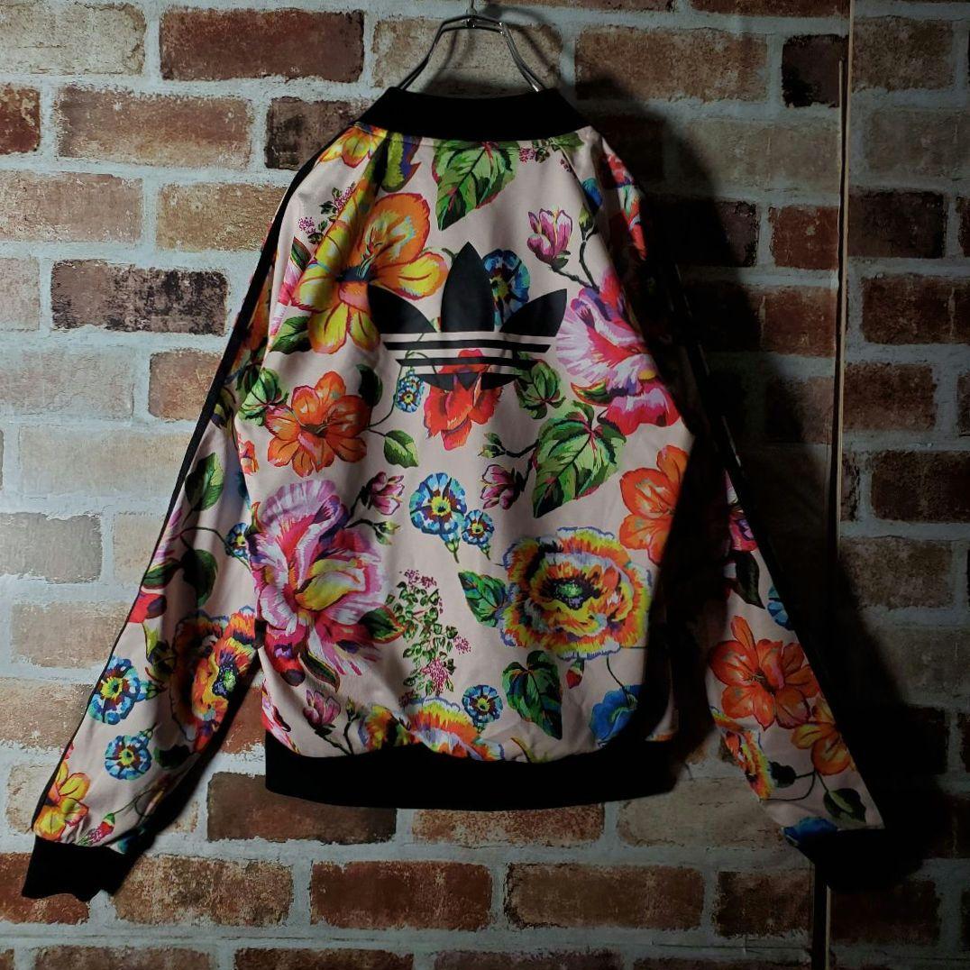 PAKAIAN adidas トラックジャケット 総柄 トレフォイル 花柄