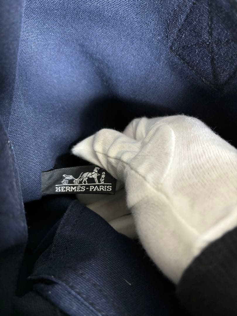 HERMES ネイビー トートバッグ