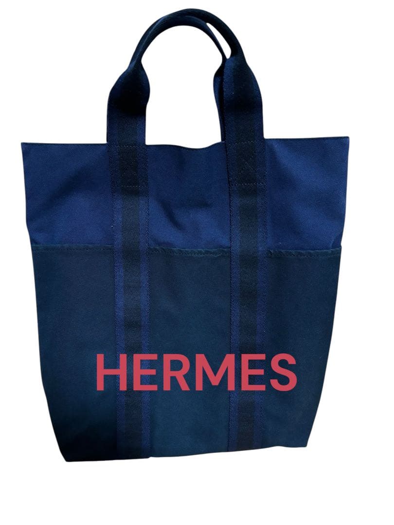 HERMES ネイビー トートバッグ