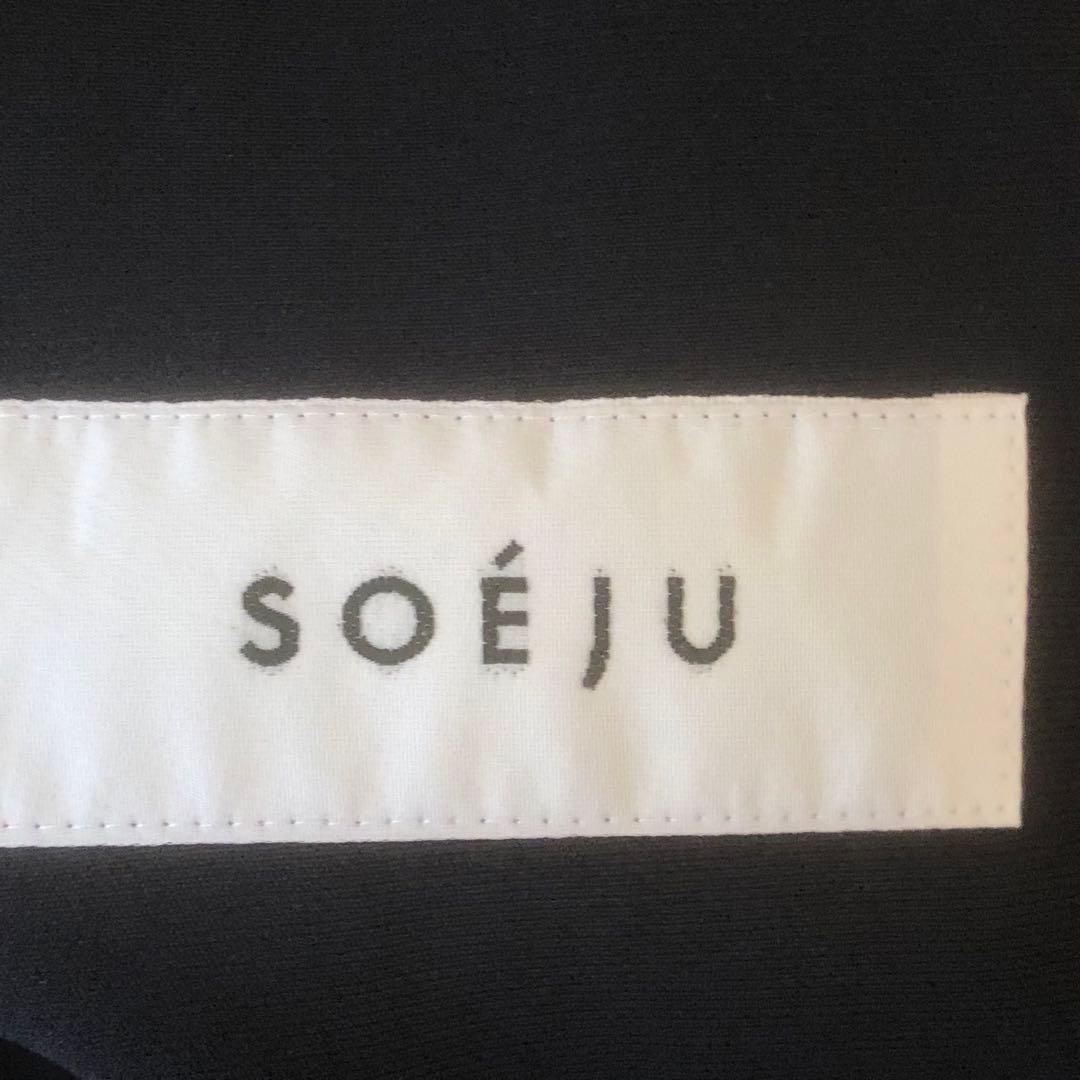 美品 ソージュ 洗える タックパンツ ストレッチ ウエストゴム