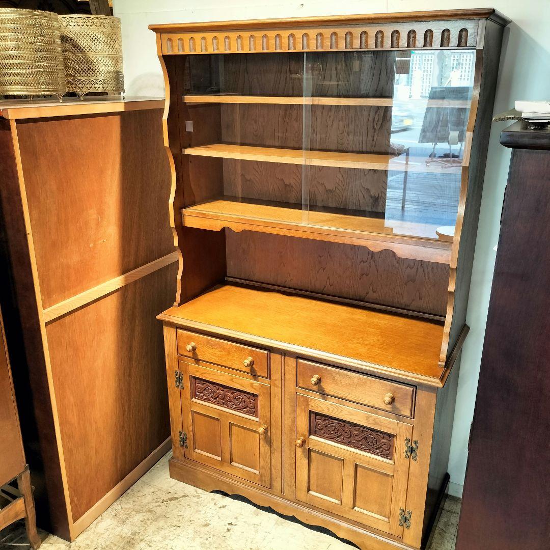 M●東サセール 希少良品☞秋山木工☜職人堅木 ヴィンテージカップボード