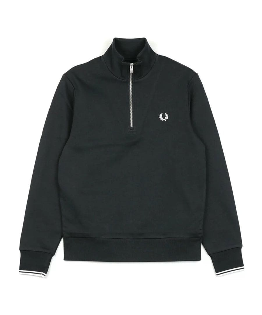 FRED PERRY ブラック ハーフジップスウェットs