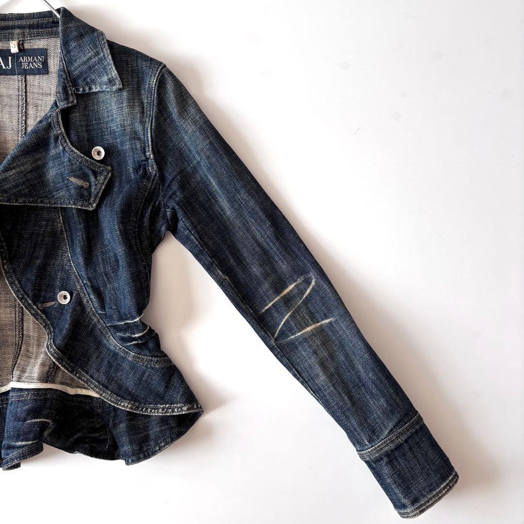 ARMANIアルマーニジーンズ♪ジャケット ダメージ加工デニム イタリア