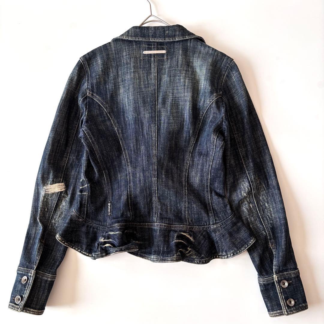 ARMANIアルマーニジーンズ♪ジャケット ダメージ加工デニム イタリア