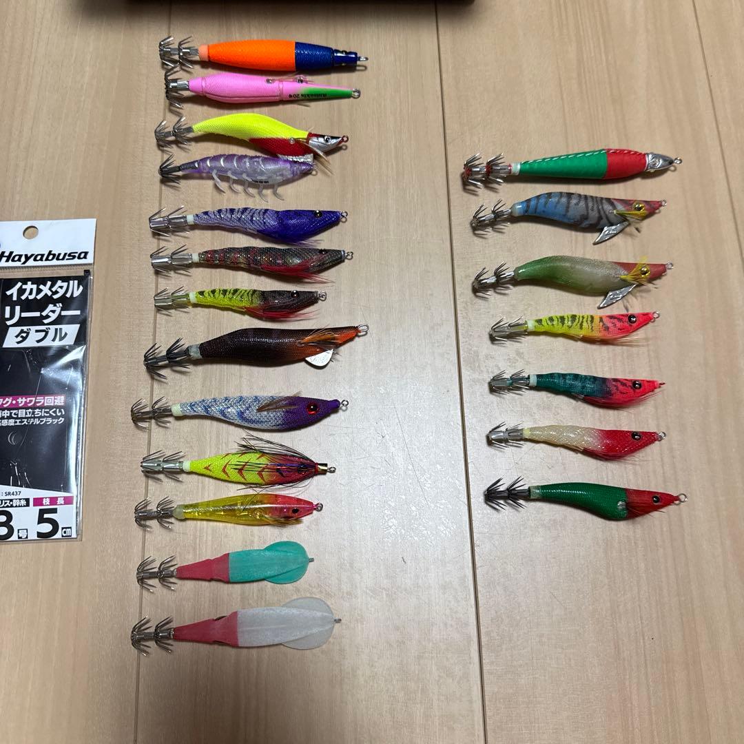 イカメタル、エギ、ドロッパー、スッテ、リーダー、ケースセット