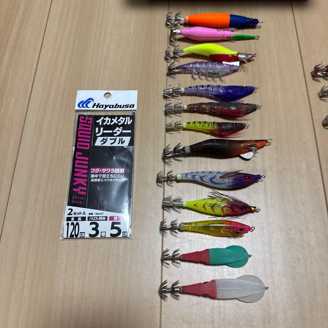 イカメタル、エギ、ドロッパー、スッテ、リーダー、ケースセット