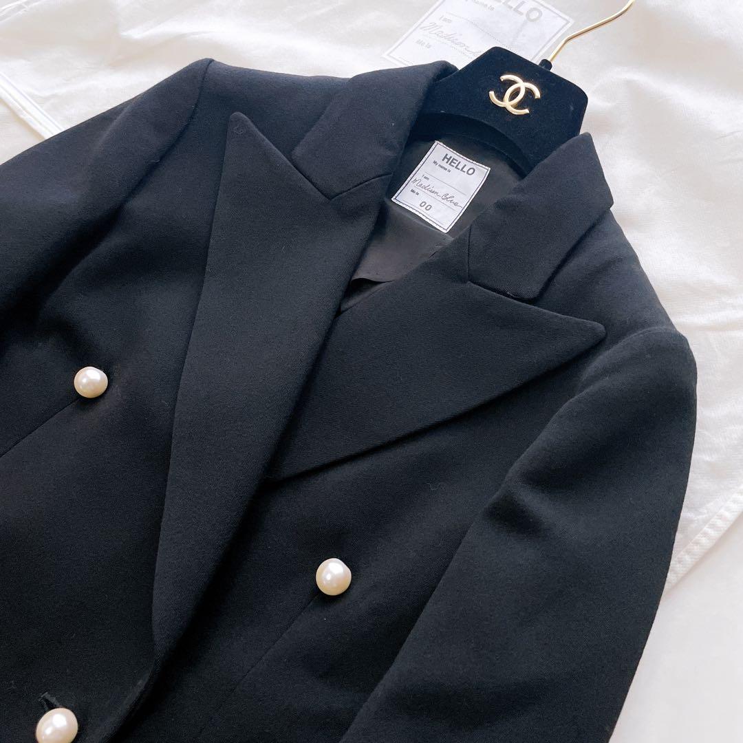 未使用品✨マディソンブルー パールボタン ダブルチェスターコート ブラック XS