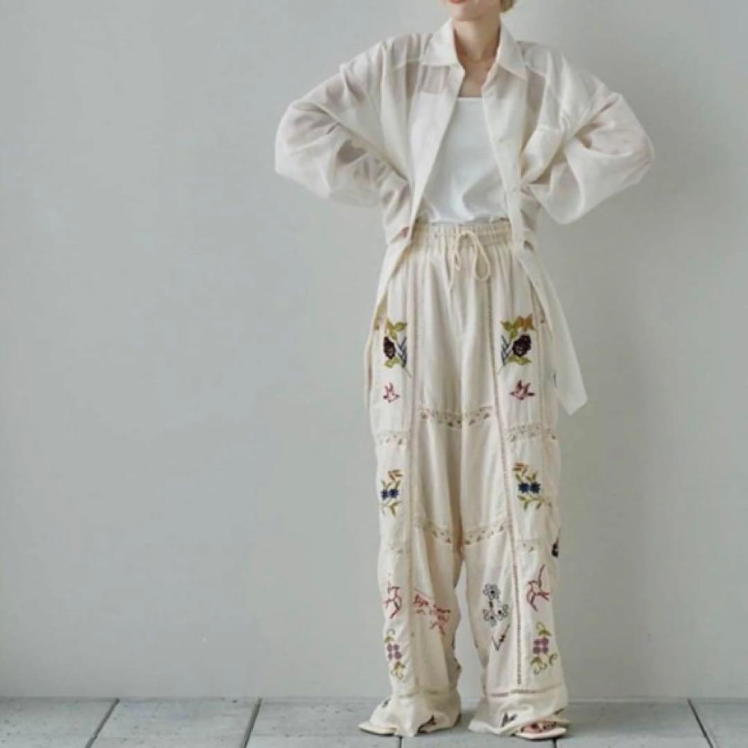 Embroidery Patchwork Trousers　todayful