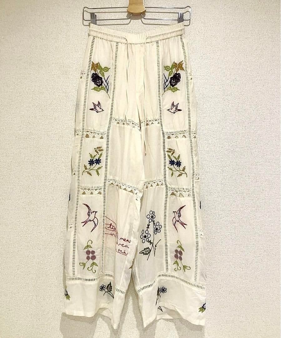 Embroidery Patchwork Trousers　todayful