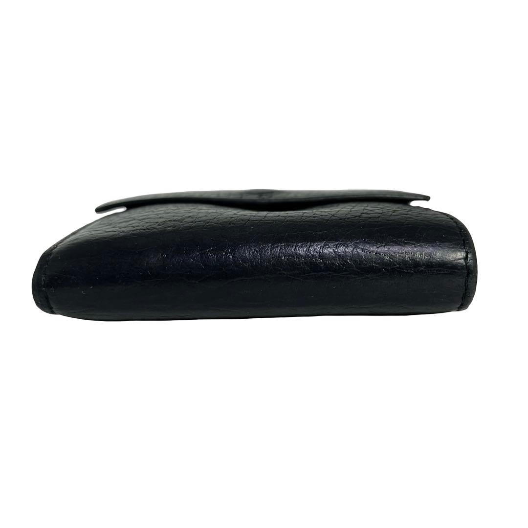 希少✨メゾンマルジェラ 三つ折り財布 4ステッチ レザー ブラック 黒