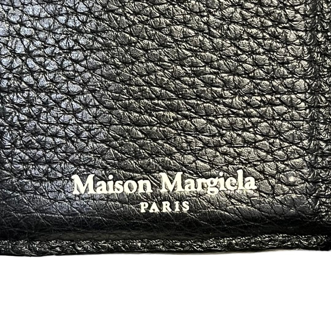 希少✨メゾンマルジェラ 三つ折り財布 4ステッチ レザー ブラック 黒