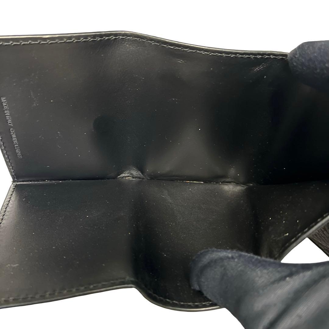 希少✨メゾンマルジェラ 三つ折り財布 4ステッチ レザー ブラック 黒