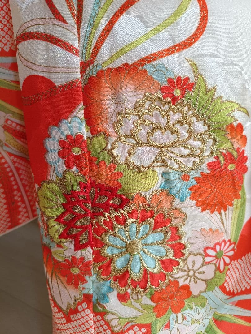 専用です☆アンティーク白に鹿の子模様の着物と白系だらり帯セット