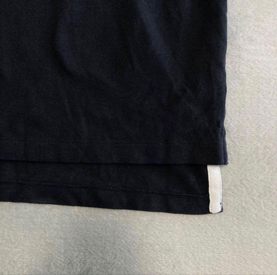 ポロラルフローレン 鹿の子 半袖ポロシャツ ドバイ ビッグポニー 金刺繍 黒 L