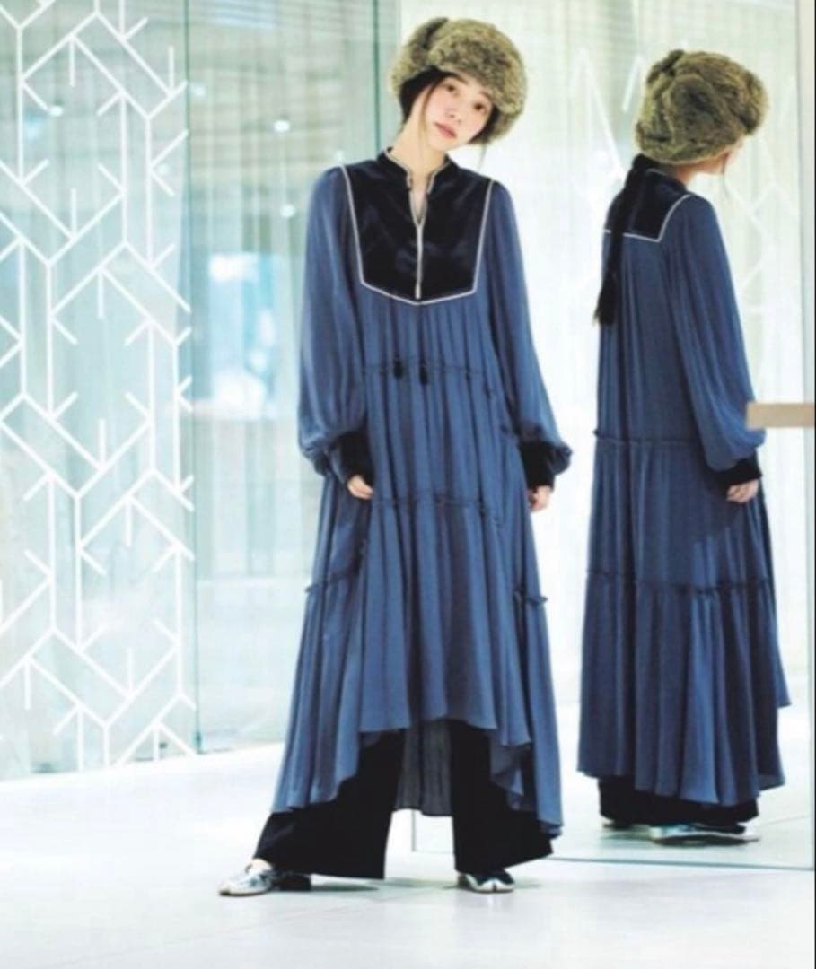 早い者勝ち⭐︎希少⭐︎ファーファー ベロアロングワンピース⭐︎美品