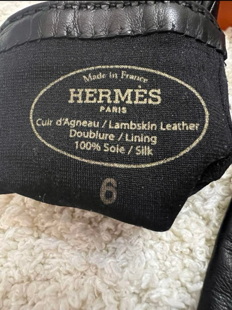 【美品】HERMES エルメス　ソヤ　手袋　ケリー　グローブ　黒