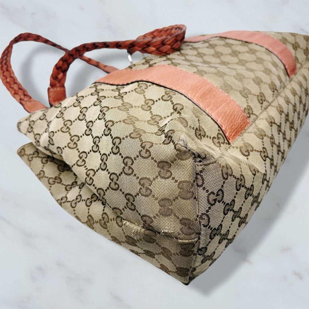 011 GUCCI トートバッグ ハンドバッグ 肩掛け GG柄 e6